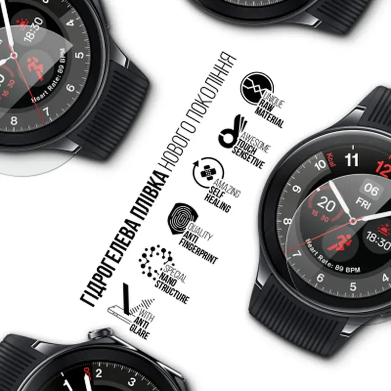 Плівка захисна Armorstandart Matte hydrogel OnePlus Watch 2 6 pcs (ARM92079) - фото 2