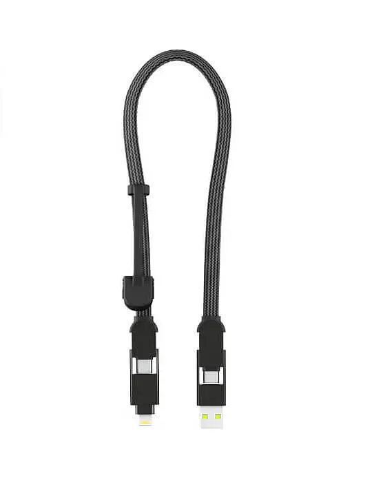 Кабель Rolling Square 6in1, inCharge XL 30 см, чорний (XLS01R)