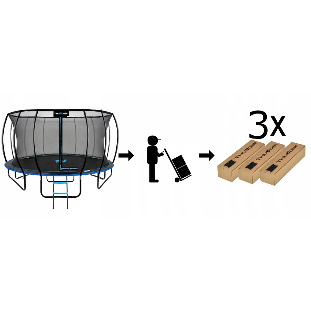 Батут із внутрішньою сіткою THUNDER Inside Ultra 16FT 490 см Black/Blue - фото 2