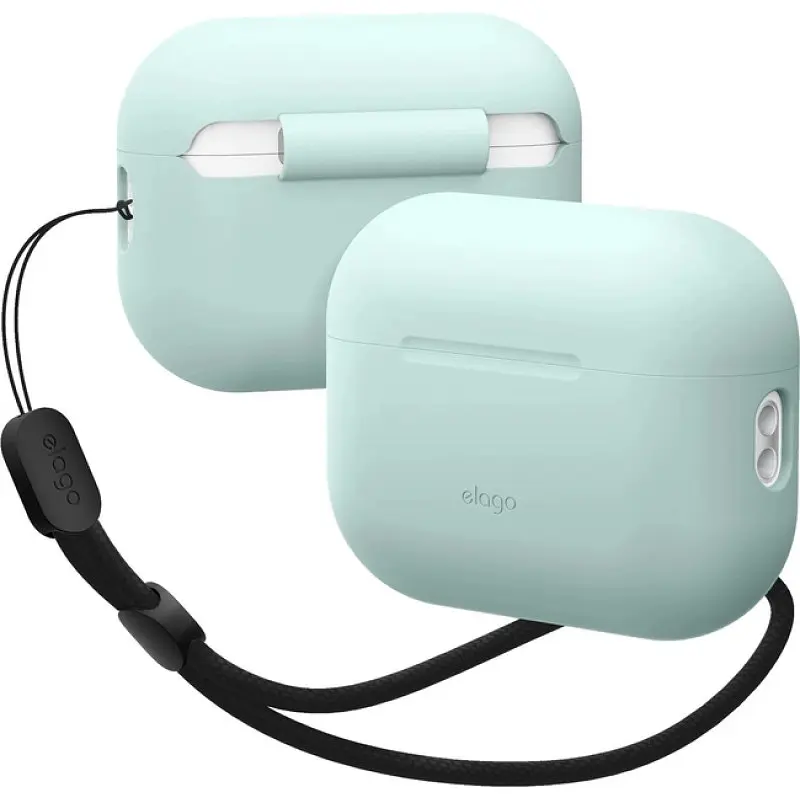 Чохол Elago Silicone Basic Case with Nylon Lanyard Mint для AirPods Pro 2nd Gen м'ятний (EAPP2SC-BA+ROSTR-MT) - фото 2