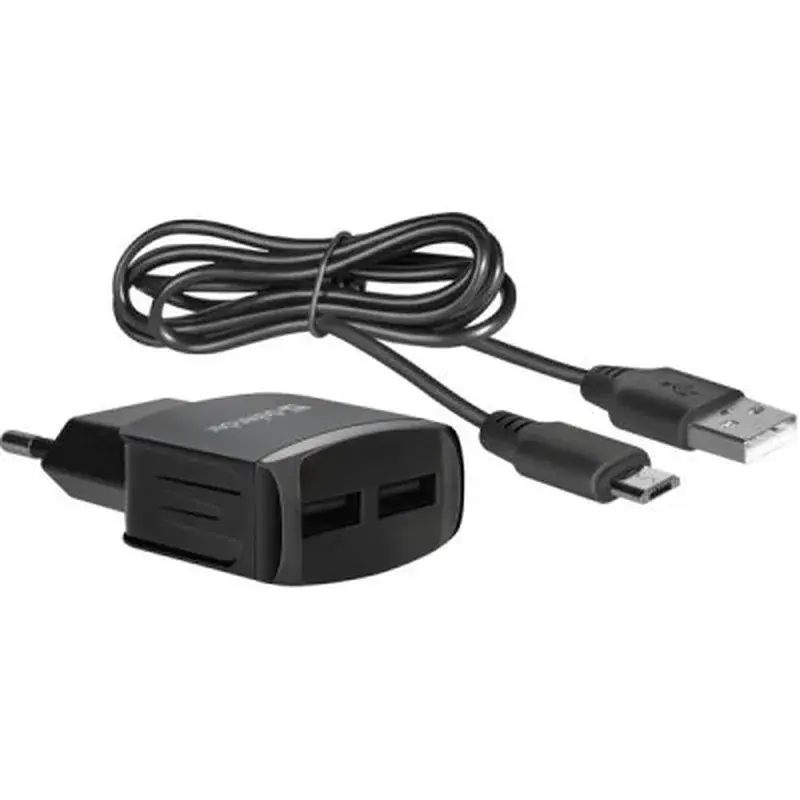 Зарядний пристрій Defender UPС-21 2xUSB,5V/2.1А кабель microUSB (83581) - фото 4