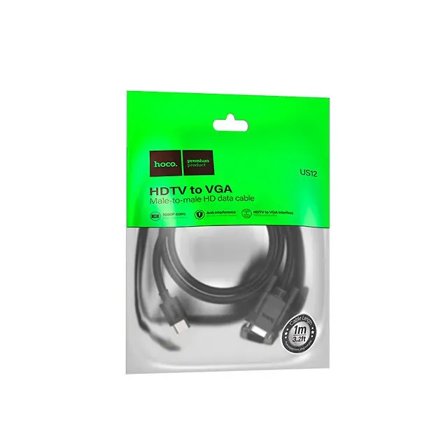 Кабель перехідник конвертер Hoco US12 HDMI to VGA (HDTV male to VGA male) 1 метр - фото 2