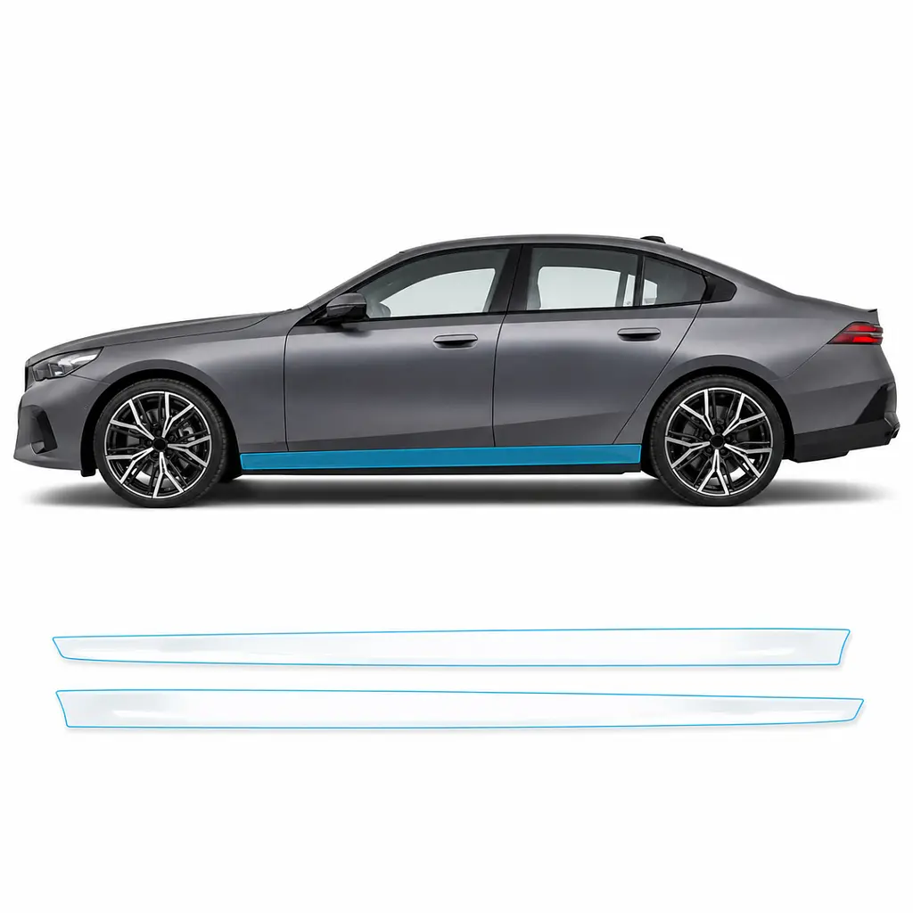 Антигравійна захисна бронеплівка за лекалами для BMW 5 Series G60 2023- нижня зона кузова та пороги