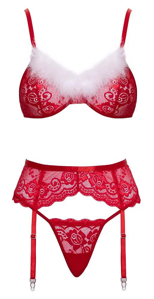 Комплект Cottelli Lingerie X-Mas Bra Set L/XL (красный) - фото 5
