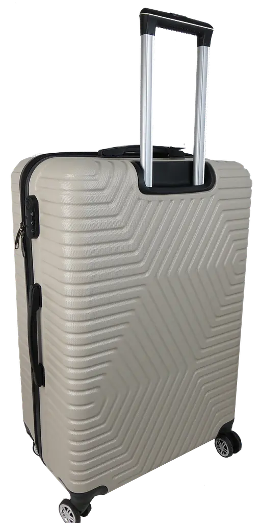 Велика пластикова валіза на колесах 115L GD Polo світло-бежева (60k001 large light beige) - фото 4