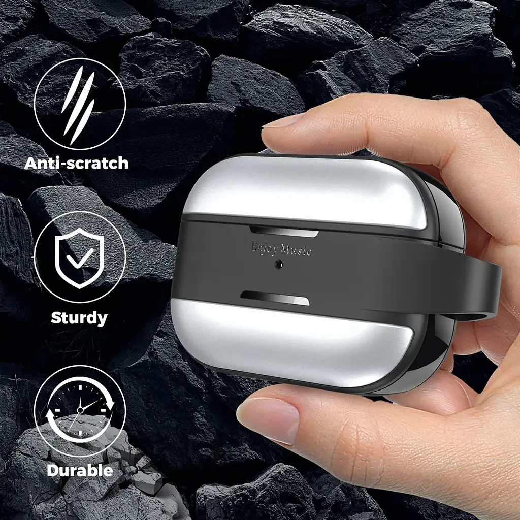 Чехол AhaStyle Rugged Aluminium Case для AirPods Pro 2 Silver [133858] - фото 6