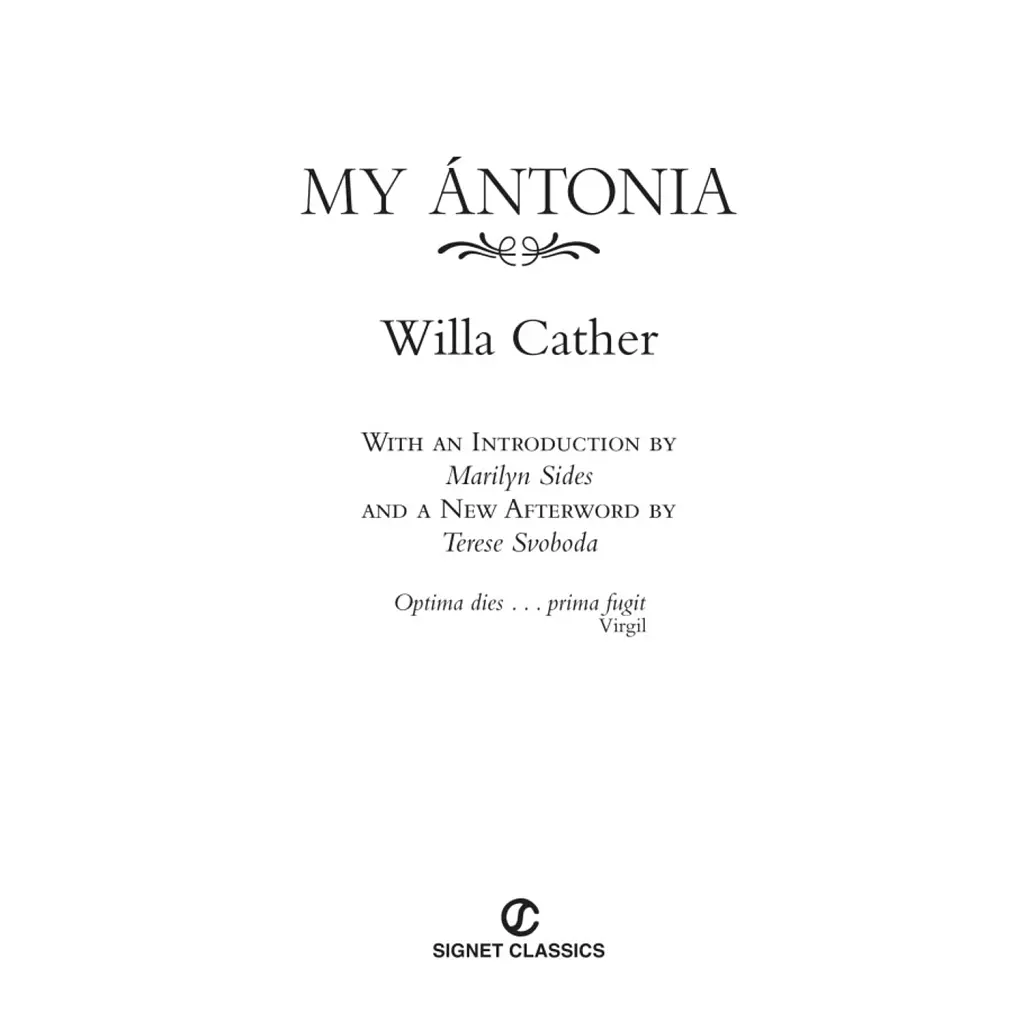 My Antonia - Willa Cather