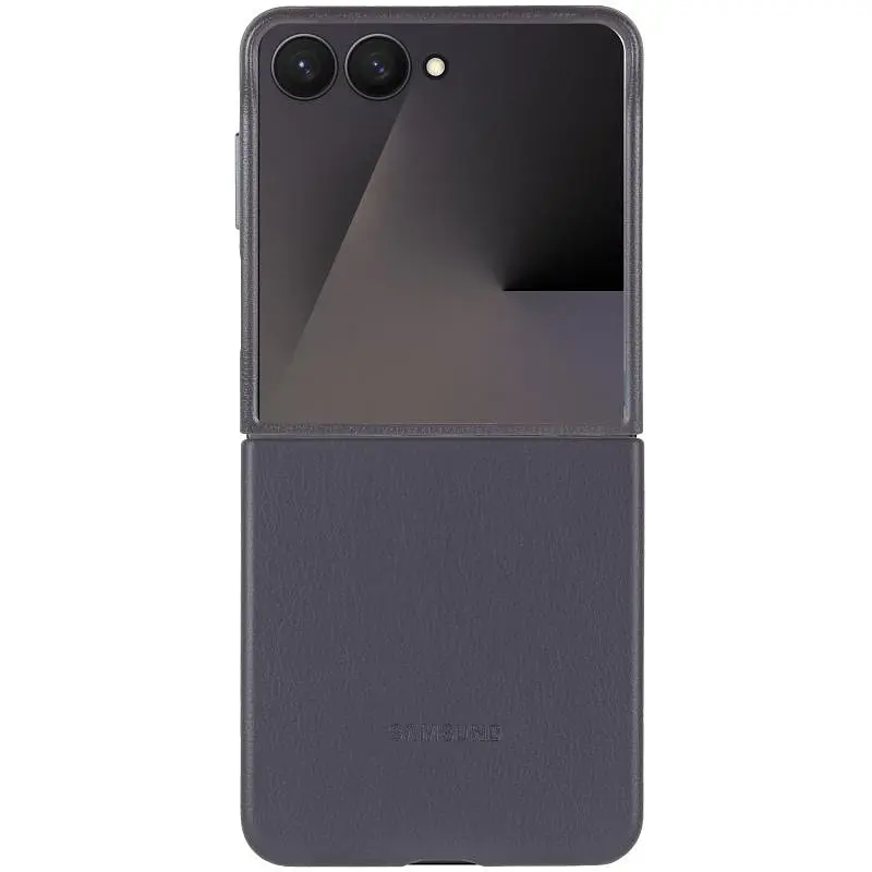 Шкіряний чохол Leather Case (AAA) для Samsung Galaxy Z Flip7 Dark Gray - фото 2
