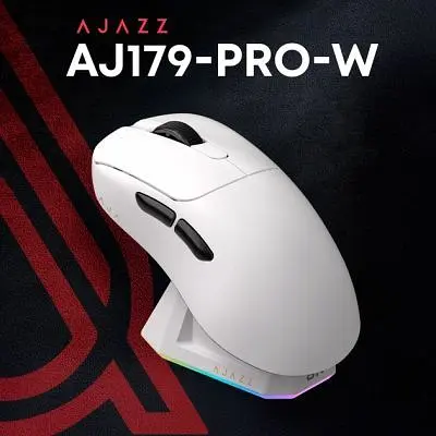 Комп'ютерна мишка Ajazz AJ179PRO Wireless/Bluetooth/USB Charging Dock White (AJ179-PRO-W) - фото 4