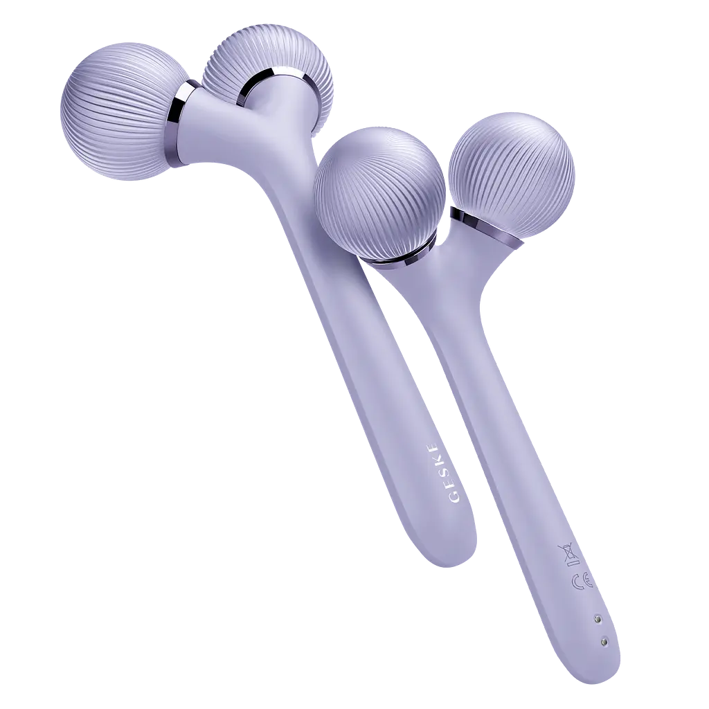 Електронний звуковий ролик для обличчя та тіла GESKE Sonic Facial & Body Roller 4 в 1 фіолетовий - фото 4