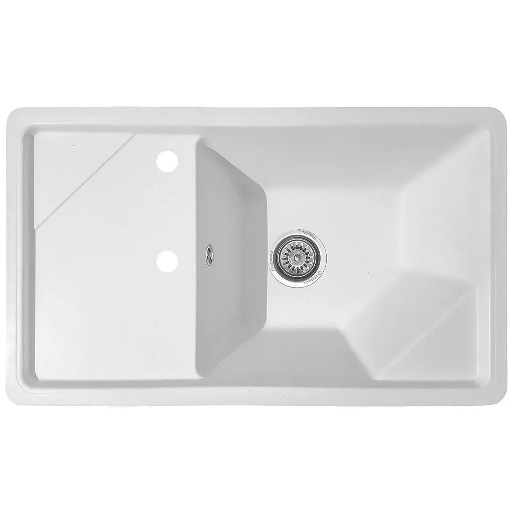 Мойка кухонная Valetti 58C гранитная 785х465 мм белая - фото 4