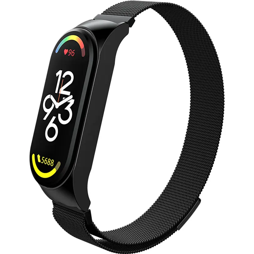 Ремешок для фитнес-браслета Xiaomi Mi Band 7 Metal Milanese Magnetic Band Black [83568] - фото 2
