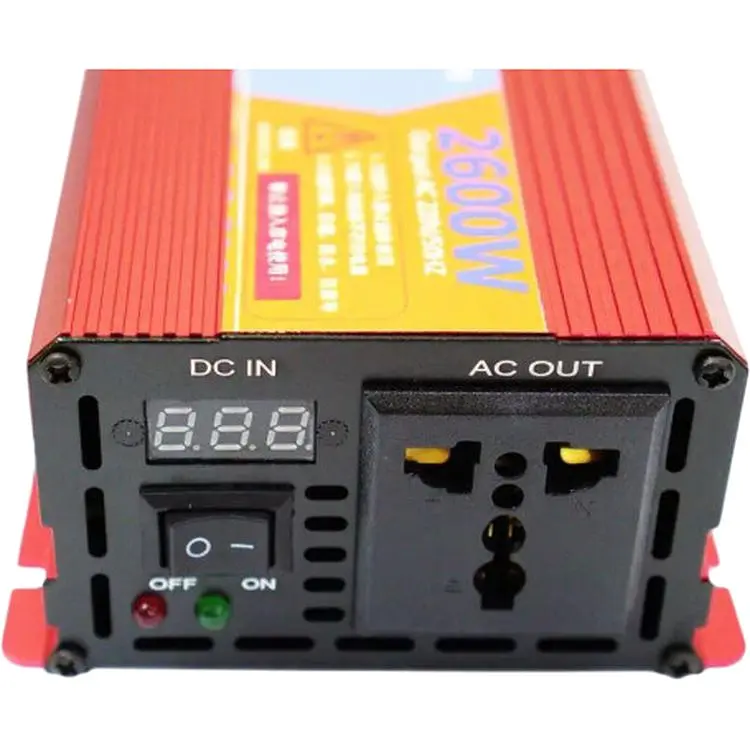 Инвертор преобразователь напряжения с 12V на 220V чистая синусоида XPRO 2600W красный (MER-15375) - фото 2