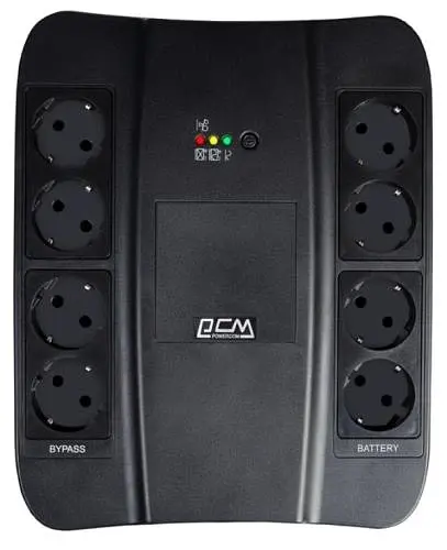Джерело безперебійного живлення PowerCom SPD-850U Schuko Black, 850 ВА, 510 Вт, лінійно-інтерактивний, AVR, 4+4 розетки (Schuko)