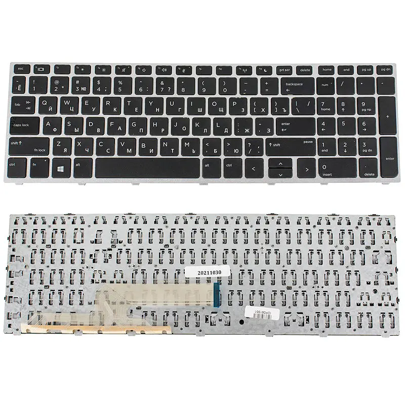 Клавіатура для ноутбука HP (ProBook: 450 G5, 455 G5) rus, чорна, срібна рамка - фото 2