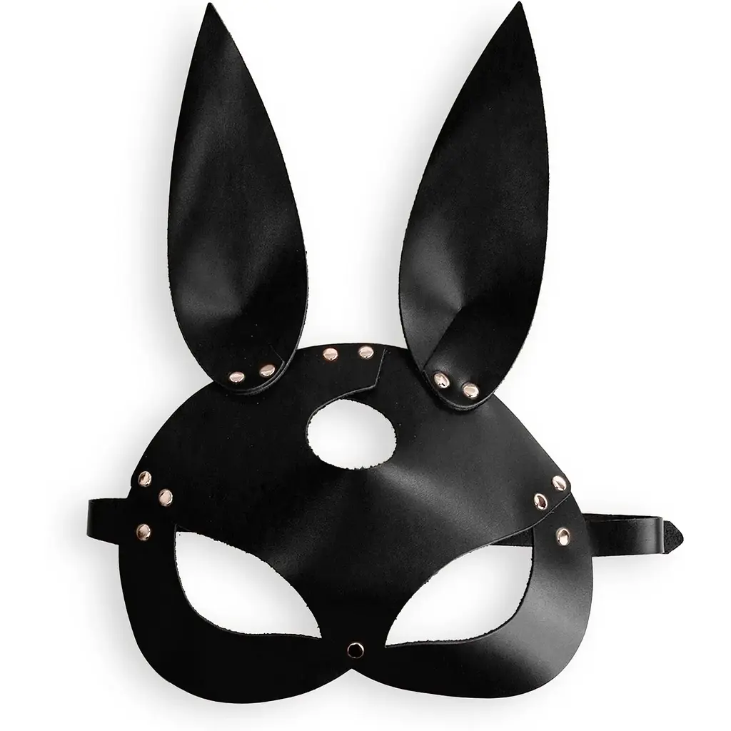 Шкіряна маска зайчика Art of Sex - Bunny mask, колір Чорний - фото 3