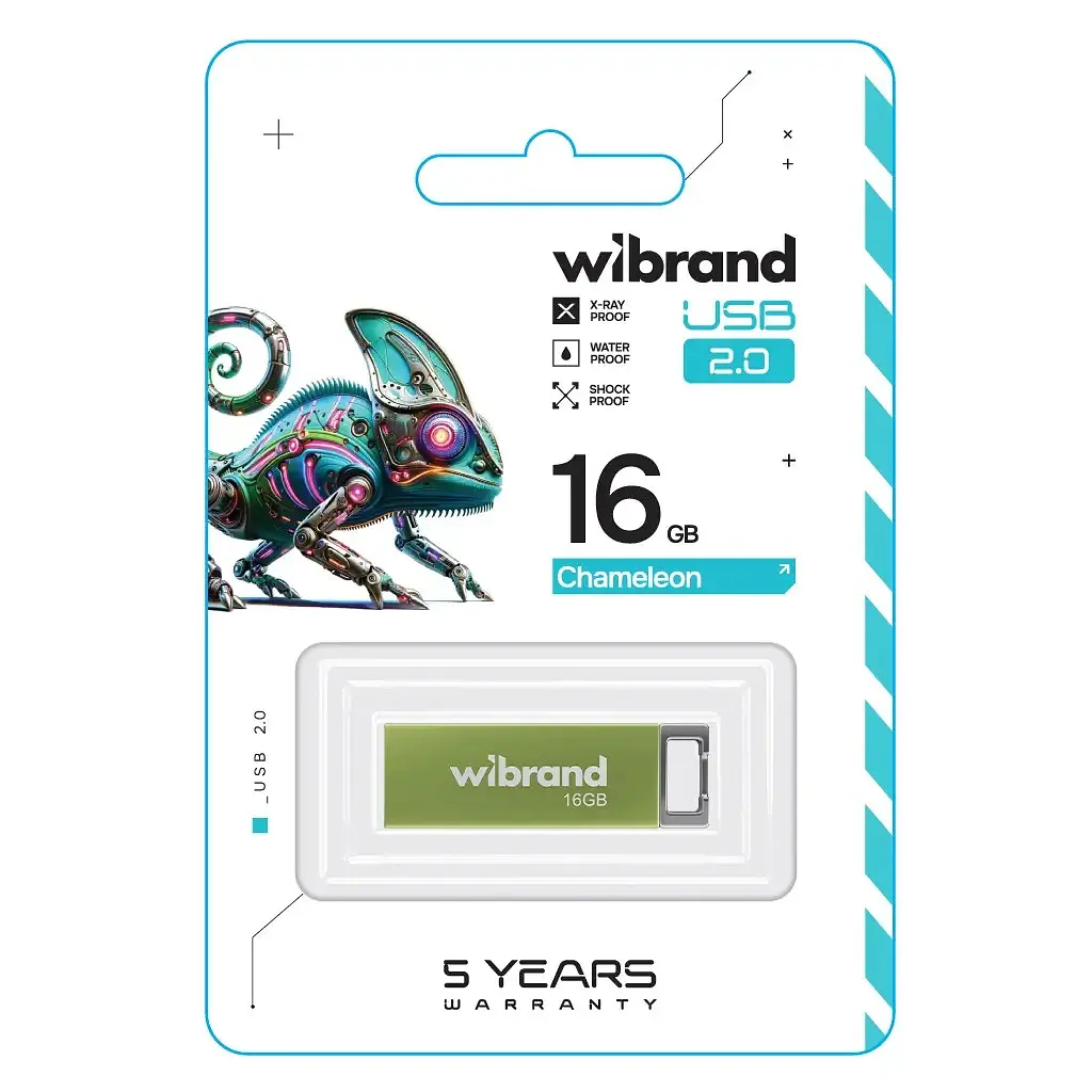 USB флеш накопитель Wibrand 16GB Chameleon Green USB 2.0 (WI2.0/CH16U6LG) - фото 2