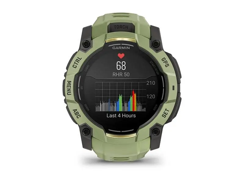 Смарт-годинник Garmin Instinct 3 50mm AMOLED Green with Fern Green Band (010-03020-02) - фото 8