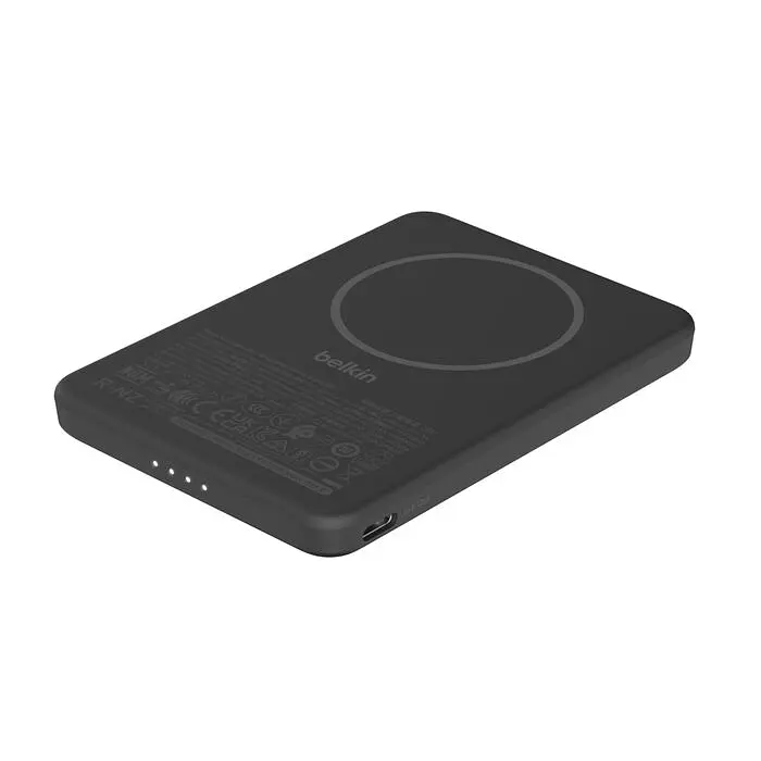 Портативний акумулятор із бездротовою зарядкою Power Bank Belkin Slim Magnetic 5000 Black - фото 4