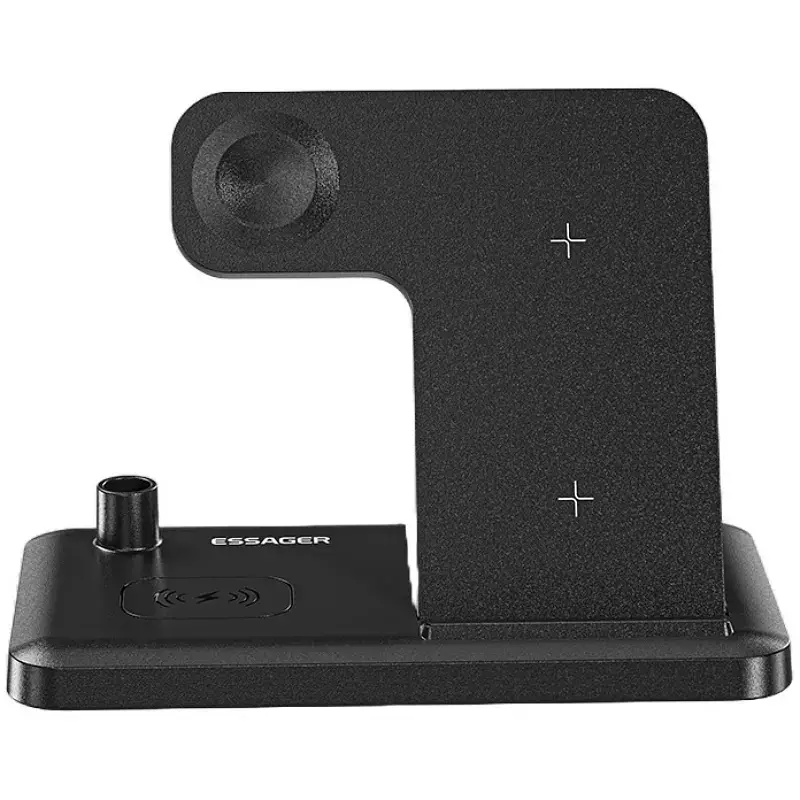 Зарядний пристрій Essager 4-in-1 wireless charger 15W foldable desktop black (EWXZM-JC01-Z) - фото 2