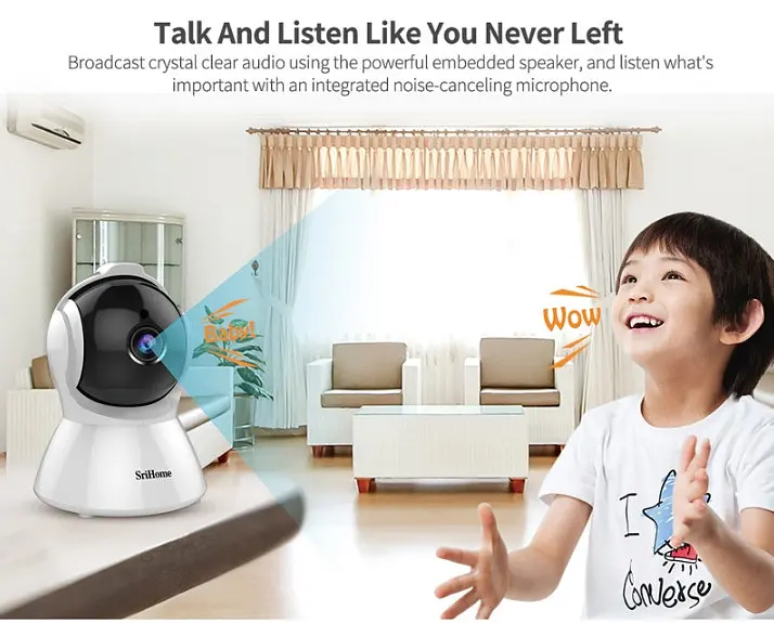 IP-камера автоматичного стеження SriHome SH025 1080P AI Білий EU Plug - фото 10