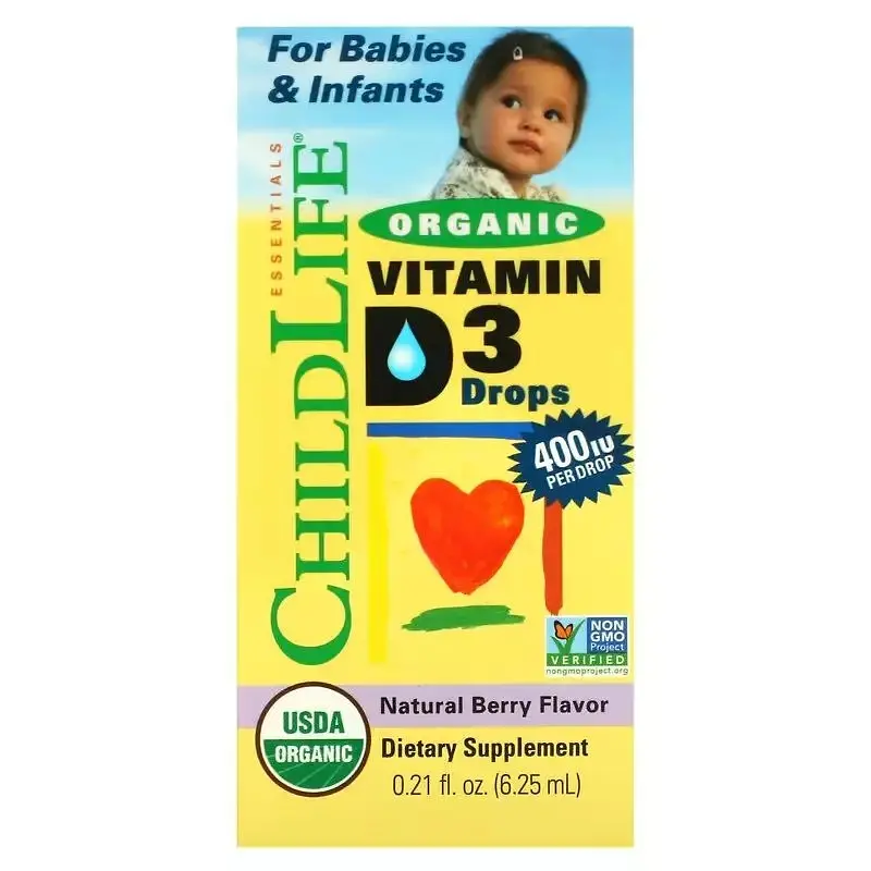 Рідкий вітамін D3 для дітей ChildLife Organic Vitamin D3 Drops 400 МЕ зі смаком ягід 6.25 мл - фото 2
