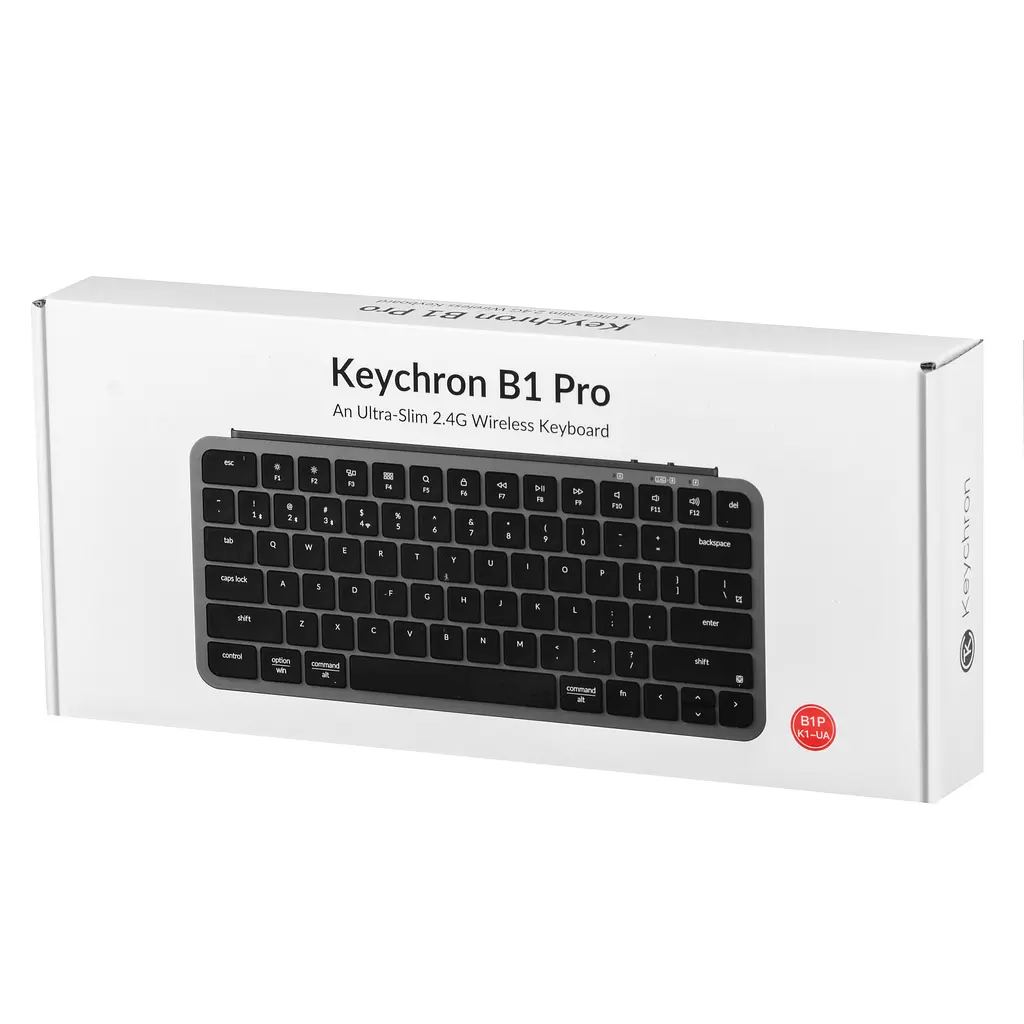 Keychron Клавиатура мембрана B1 Pro, USB/WL/BT, space gray - фото 9