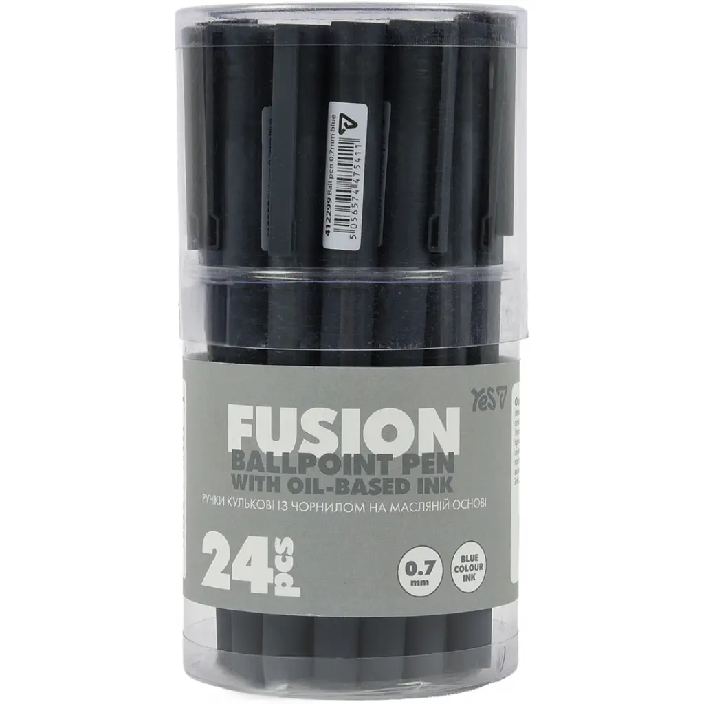 Ручка кулькова Yes Fusion.Shadow 0.7 мм синя 24 шт. (412299) - фото 3