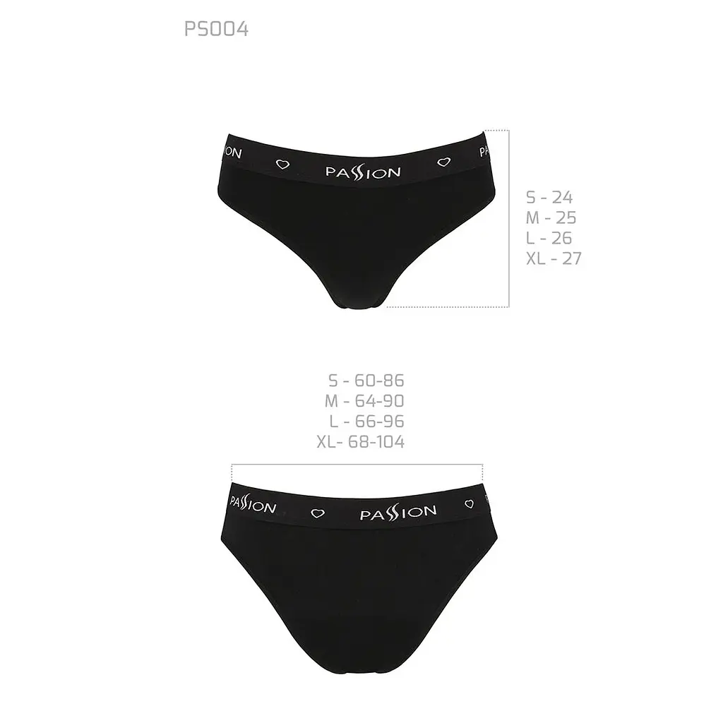 Трусики-сліпи з бавовни з еластаном Passion PS004 PANTIES M, black - фото 6