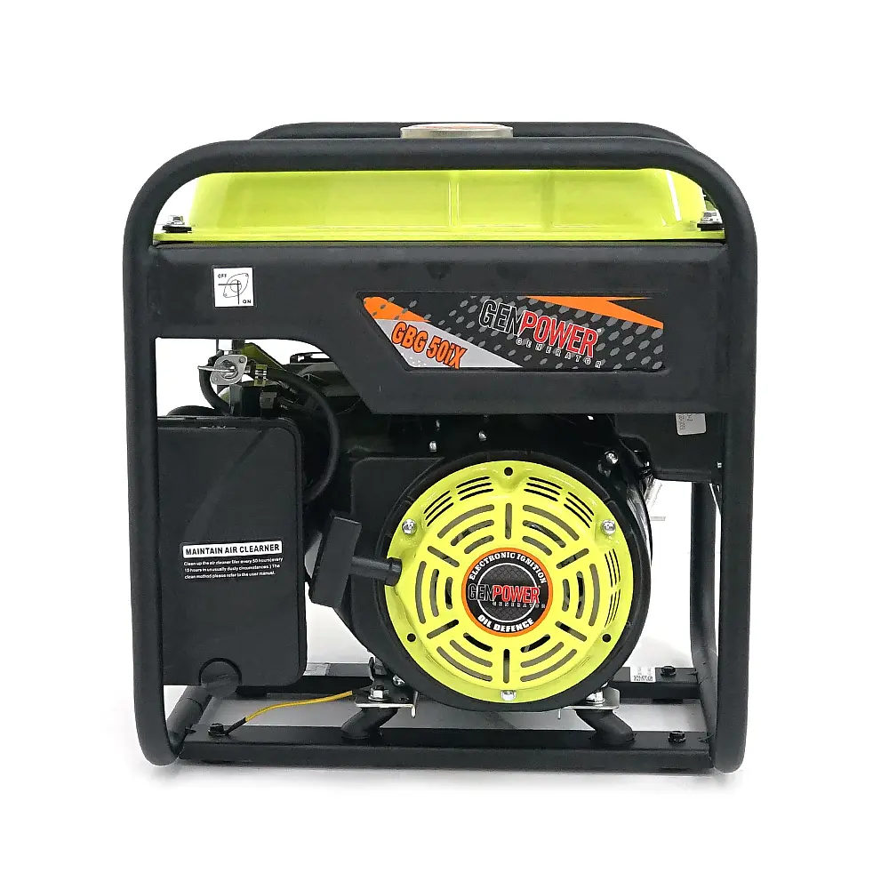 Генератор інверторний БЕНЗИНОВИЙ GENPOWER GBG 50IX 3.6kW (5kVA), однофазний, 230V, 50Hz, DC12V. об'єм 15.0л. витрата 0,374Lt/kWt-1Lt/h,465*445*505mm. 30кг. - фото 2