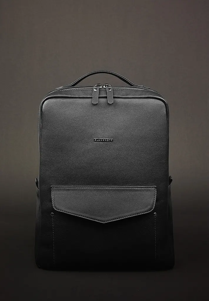 Шкіряний жіночий міський рюкзак на блискавці Cooper чорний - фото 3