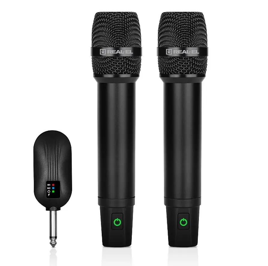 Мікрофони бездротові REAL-EL KM850 Wireless 3,5/6, 35 мм jack - фото 3