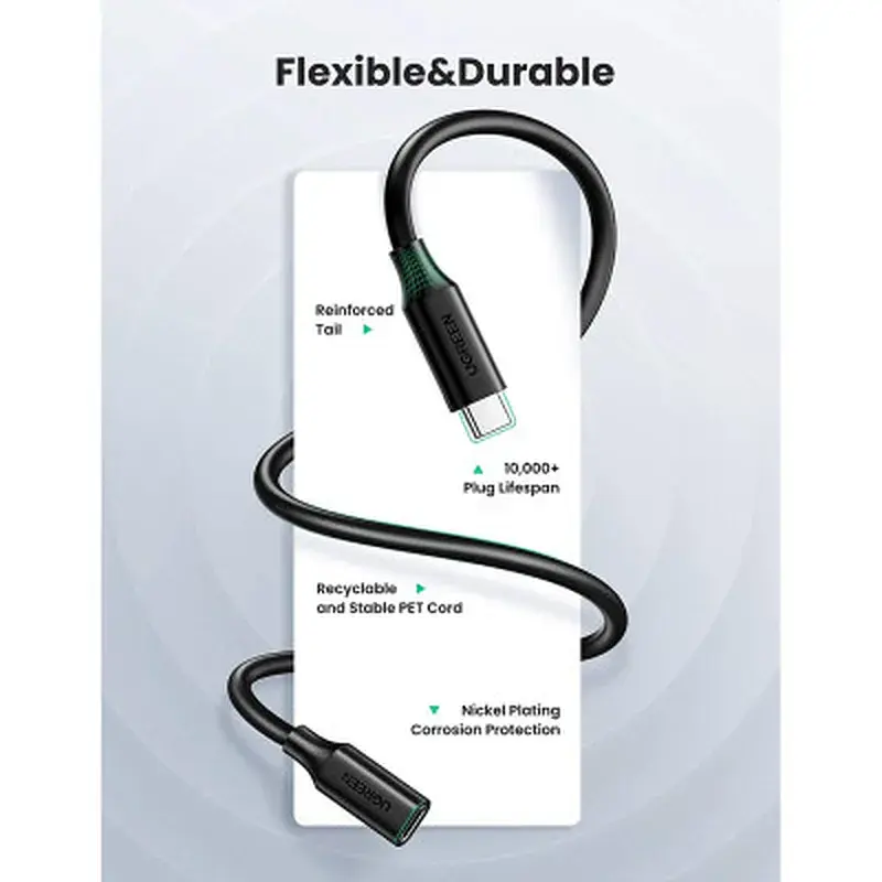 Дата кабель USB-C to USB-C 1.0m USB 3.1Gen2 100W US353 Black Ugreen (10387) - фото 8
