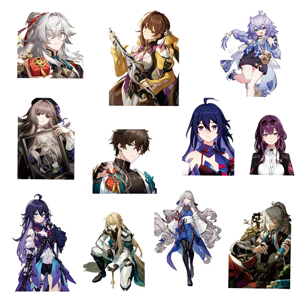 Стікерпак Хонкай Стар Рейл Набір наклейок GeekLand Honkai Star Rail 68 штук - фото 3