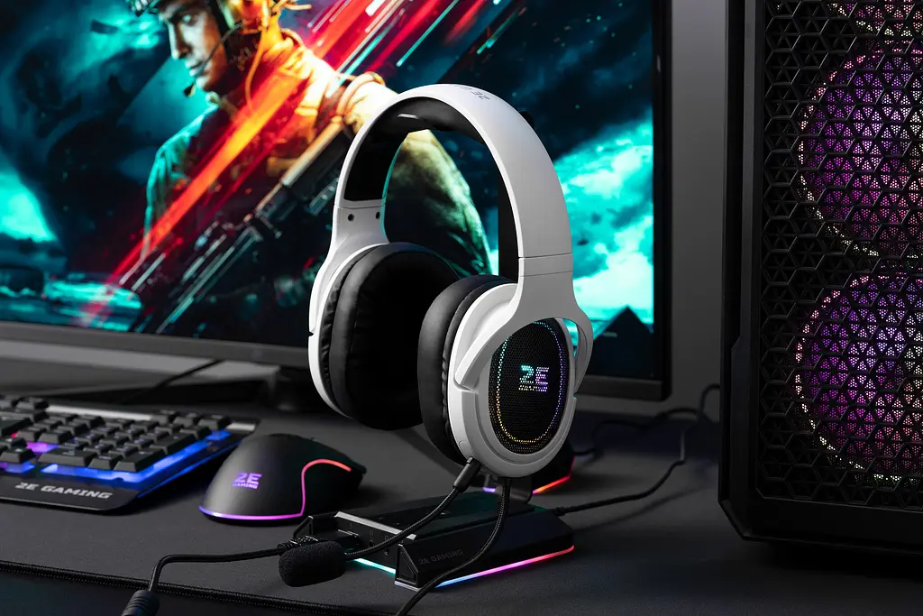 Гарнітура ігрова HG330, 7.1, USB-A, RGB, 2м, білий 2E Gaming teh0013105 - фото 6
