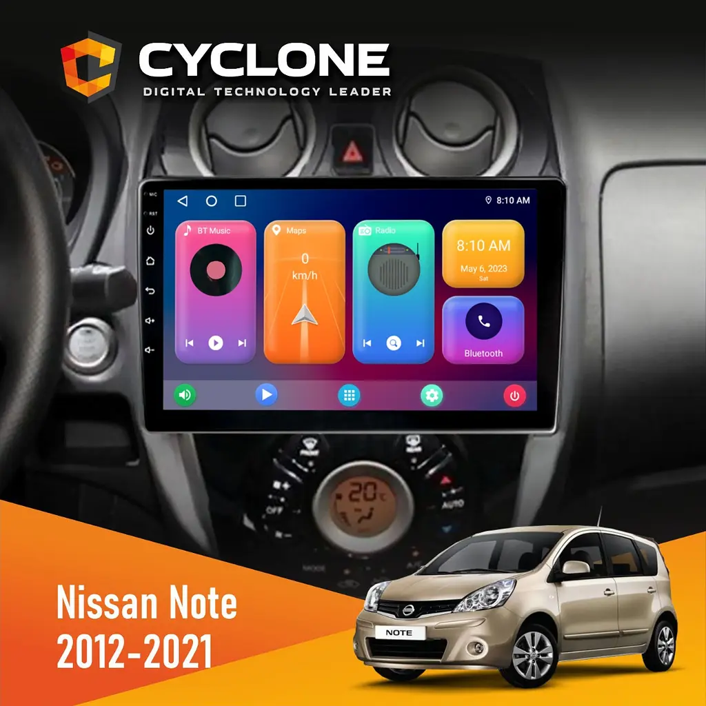 Штатна магнітола Nissan Note 2012-2021 Cyclone C10-001 2x32 CPL Cyclone (НФ-00007533)