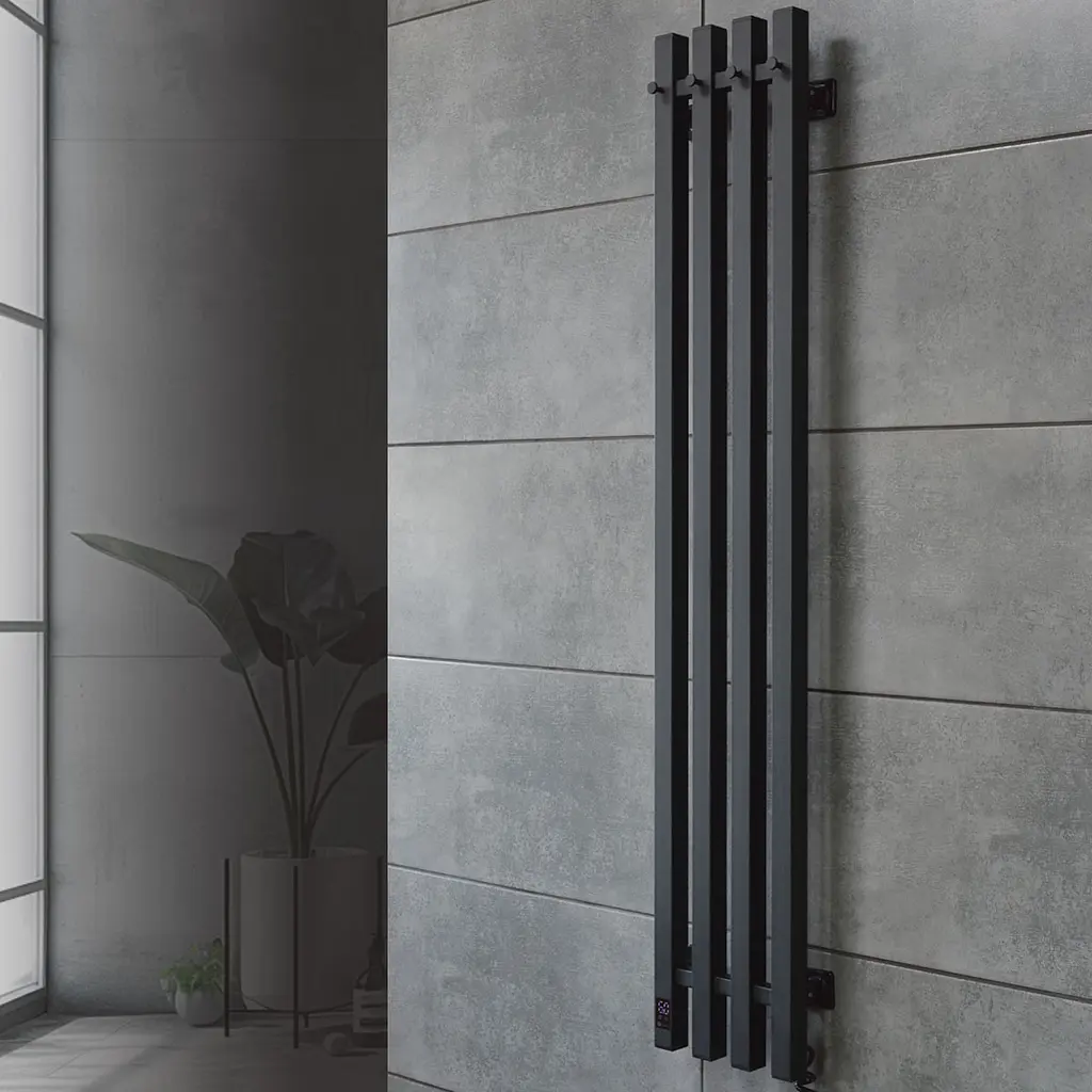 Електрична рушникосушка Navin Levante 210x1200 Sensor права, чорний муар 10-012033-4860, Чорний матовий, Праве, Електронний - фото 4