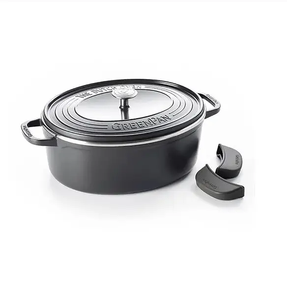 Гусятниця з кришкою GreenPan Featherweights, 25 см, 6,2 л з керамічним покриттям, чорний (CC002222-001)
