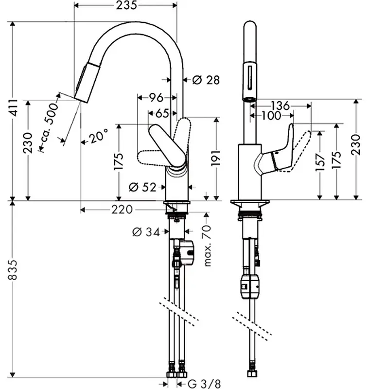 Змішувач для кухні Hansgrohe Focus M41 31815000 - фото 3