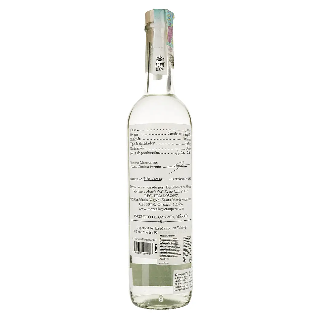 Мескаль Herencia de Sanchez Espadin 100% Agave, 42%, 0,7 л - фото 2