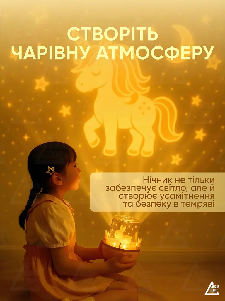 Нічник-проектор музичний з акумулятором Карусель, світлодіодний, обертовий, набір плівок для проекцій, Рожевий (6864733854) - фото 8