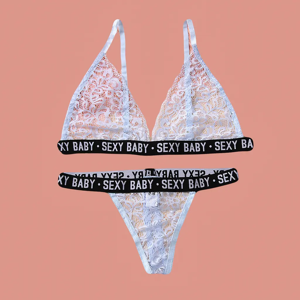 Прозорий комплект жіночої еротичної білизни "Sexy Baby" М Білий - фото 2
