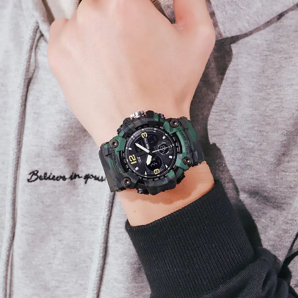 Наручний годинник чоловічий 1742 Green Military Skmei acs0030608 - фото 4