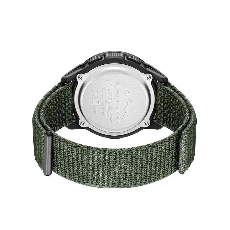 Тактичний військовий годинник North Edge Alps Carbon Fibre+ чоловічий зелений - фото 3
