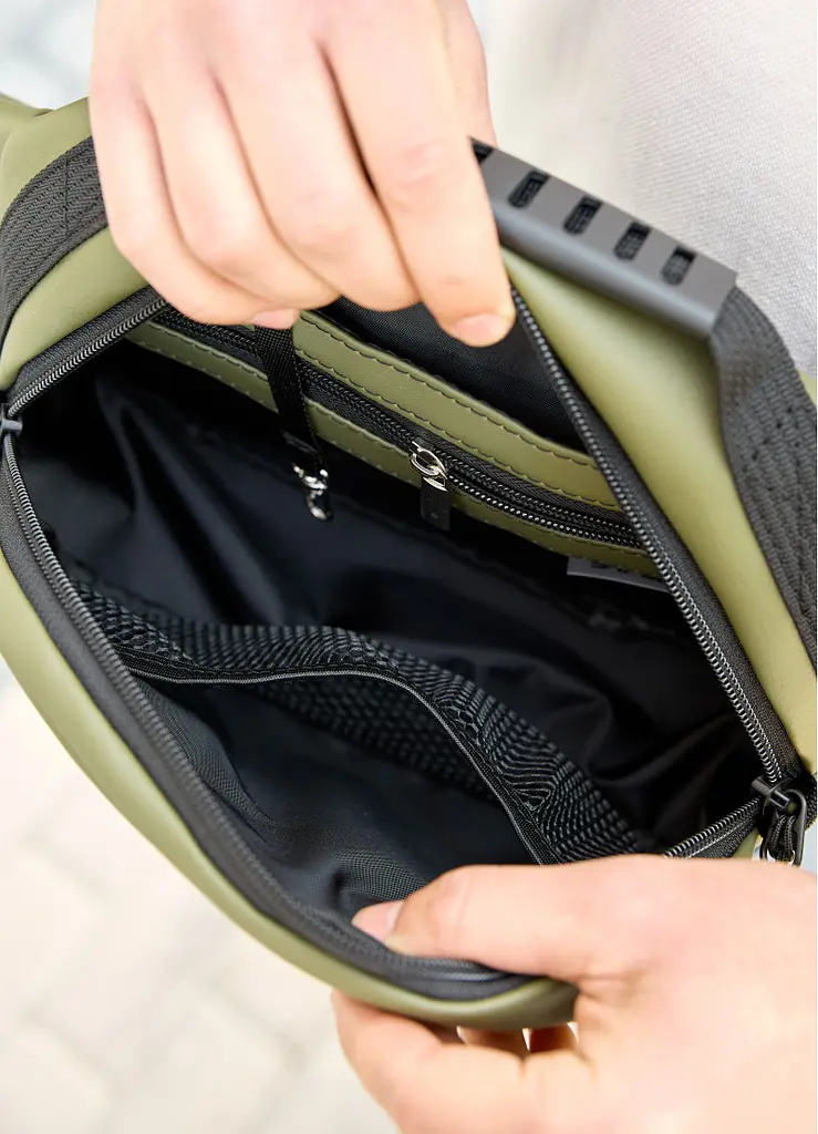 Сумка через плече бананка Sambag Flex хакі 30 × 17 × 10 см (85351019m) - фото 7