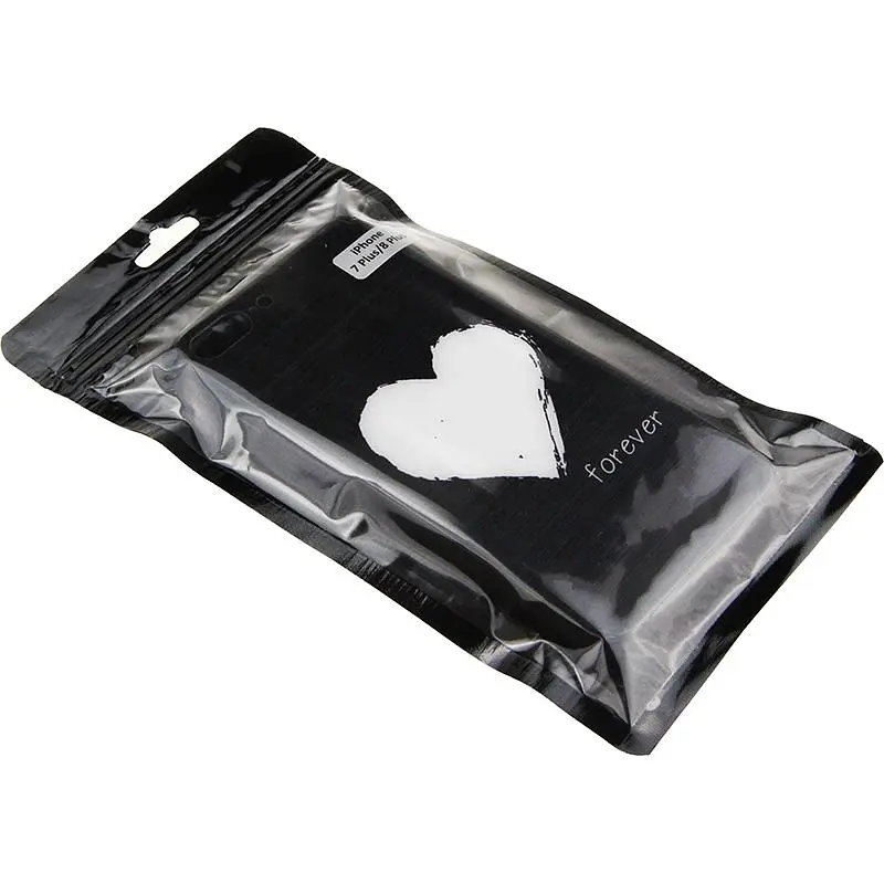 Чохол-накладка Toto Glass Fashionable Case Apple iPhone 7 Plus/8 Plus White Heart on Black - фото 2