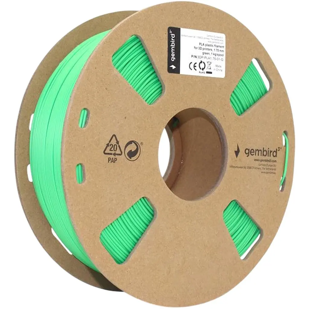 Філамент для 3D-принтерів Gembird PLA 1.75mm Green (3DP-PLA1.75-01-G) [169816] - фото 2