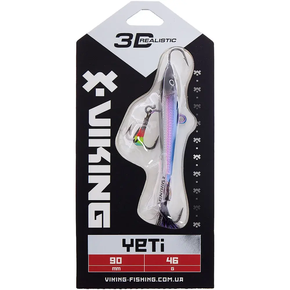 Балансир Viking Fishing Yeti Ice Jig 90mm 46.0g #1 Blue Glam - фото 2