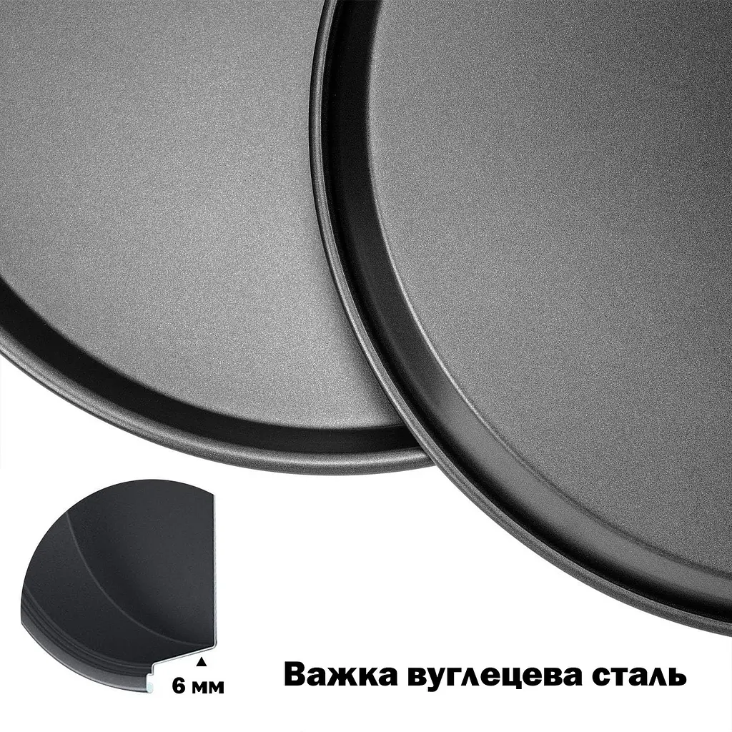 Форма для випікання піци з антипригарним/тефлоновим покриттям Ø 30 см Чорний 88473 - фото 2