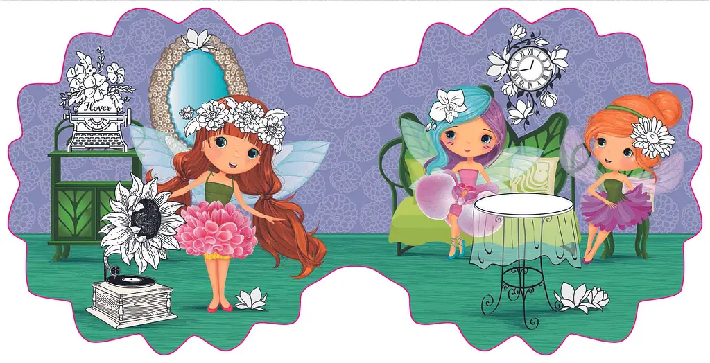 Розмальовка Кристал Бук Квіткові феї Жоржина, 49 наліпок, 8 сторінок (F00026982) - фото 2